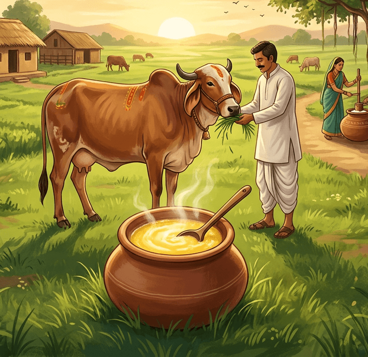Traditional butter making process
